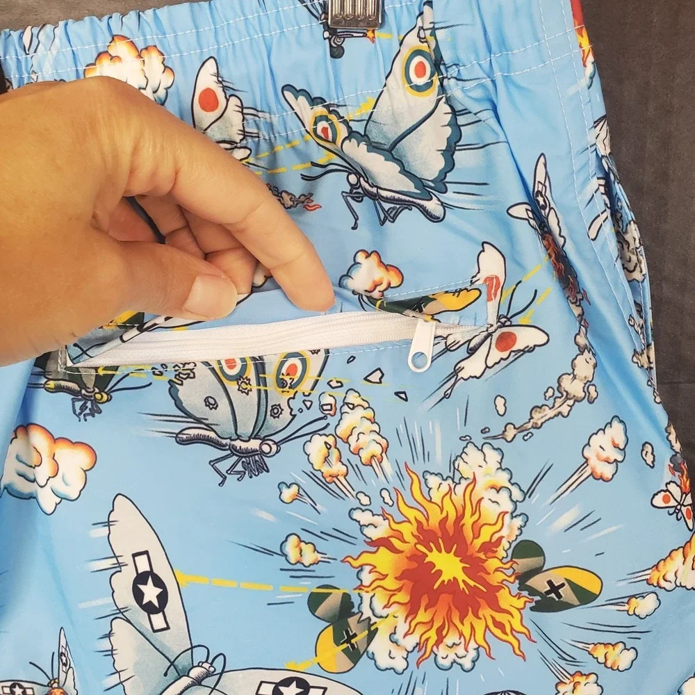 Culprit Men's Butterfly Military Mayhem Print Swim Shorts Butterflies Sz XL NWOT